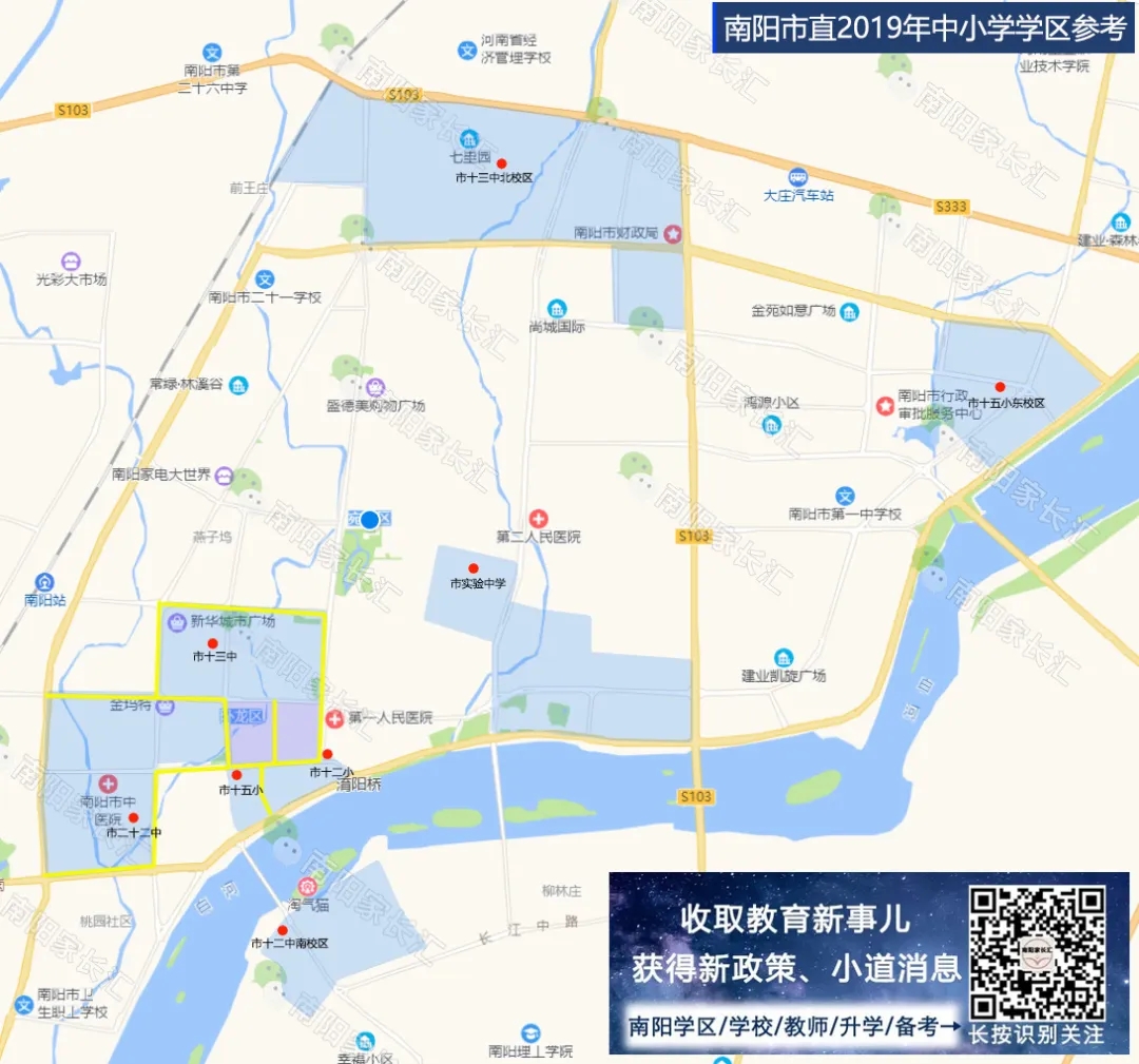 南阳市直中小学总体学区地图